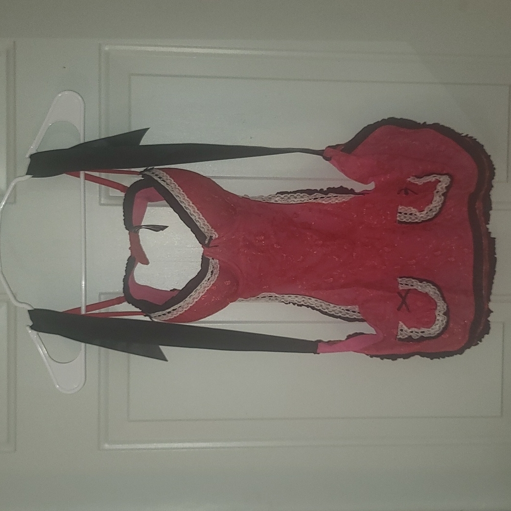 Sexy Little Things Victoria's Secret red maid lingerie, 34C